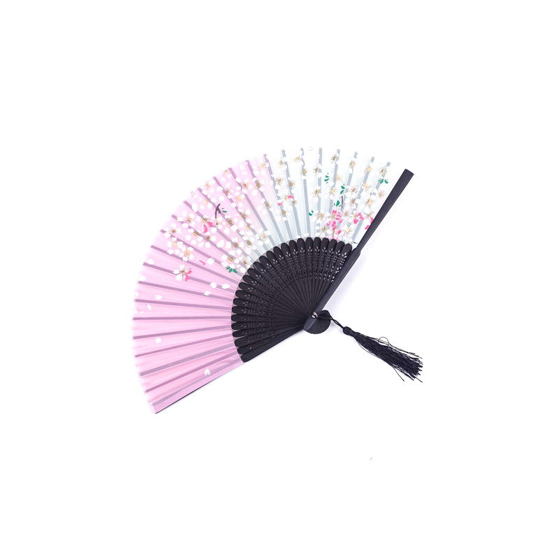 Vintage Cloth Chinese Style Dancing Folding Fan - Amazhona 