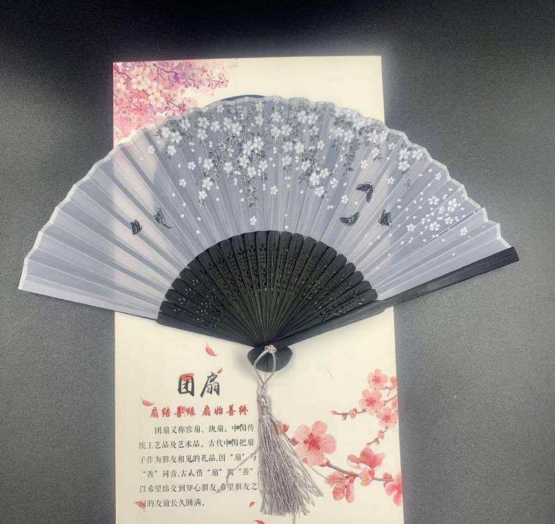 Lady's Folding Fan Ancient Style Small Folding Fan - Amazhona 