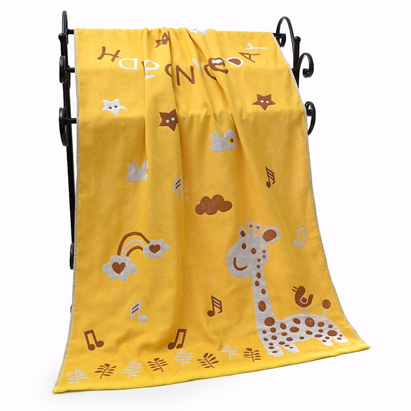 Three Layer Super Absorbent Cartoon Cotton Gauze Bath Towel