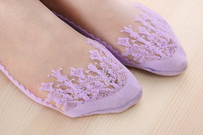 Invisible Breathable Lace Boat Socks Short Tube Ladies Socks - Amazhona 