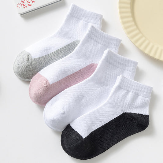 Cotton Boy Socks Spring And Autumn Thin Section Stain-resistant Color Matching - Amazhona 