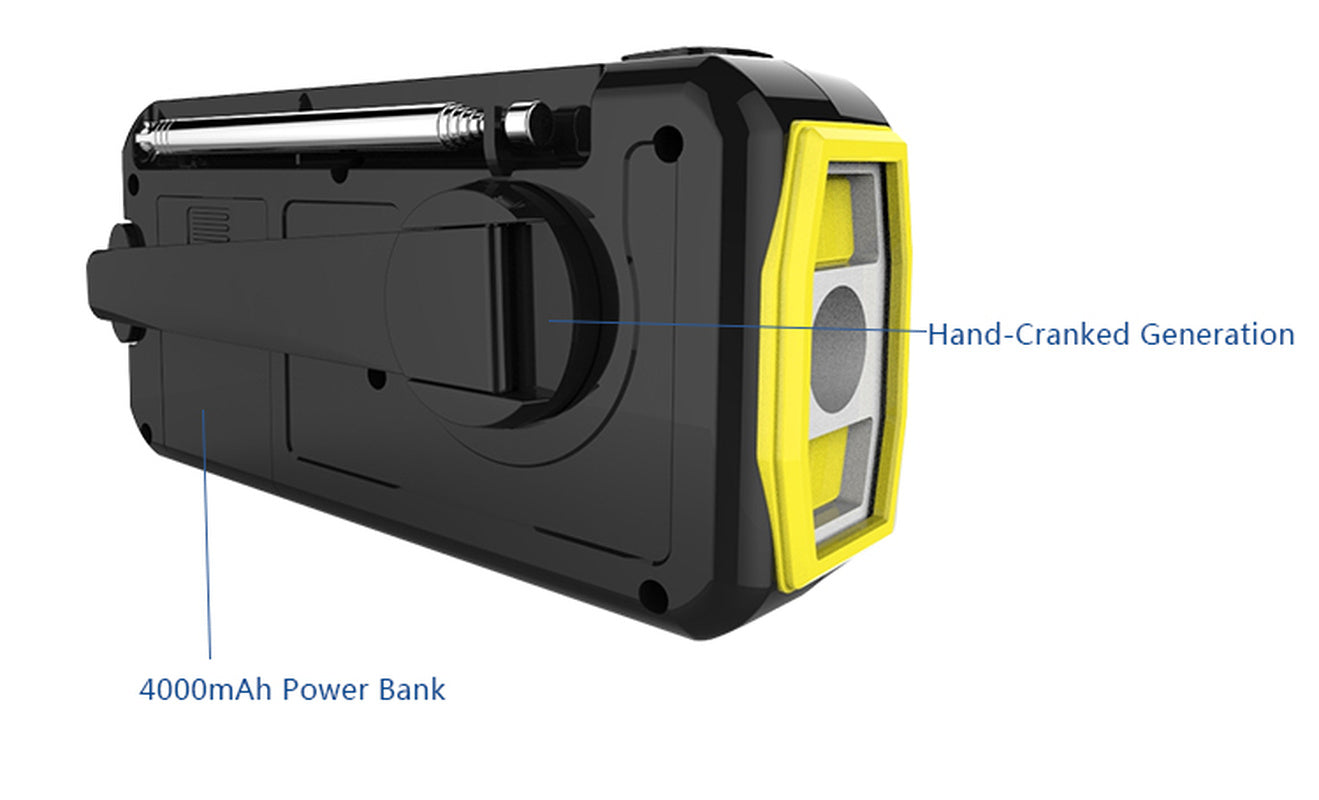 Outdoor Waterproof Hand Power Generation Emergency Solar Radio - Amazhona 