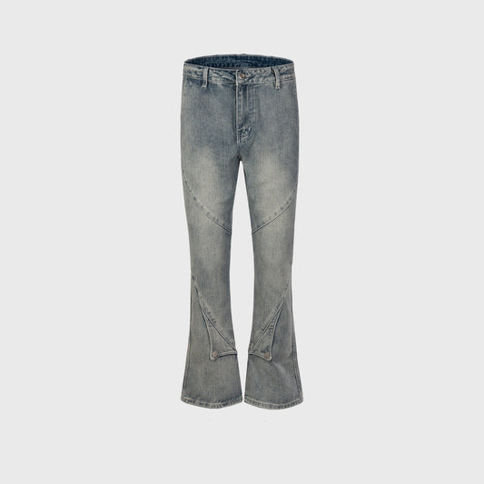 Washed Distressed Trousers Men And Women Deconstructed Stitching