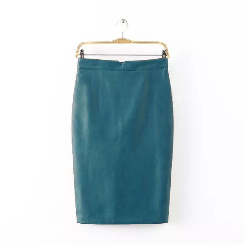 Faux leather high waist skirt - Amazhona 