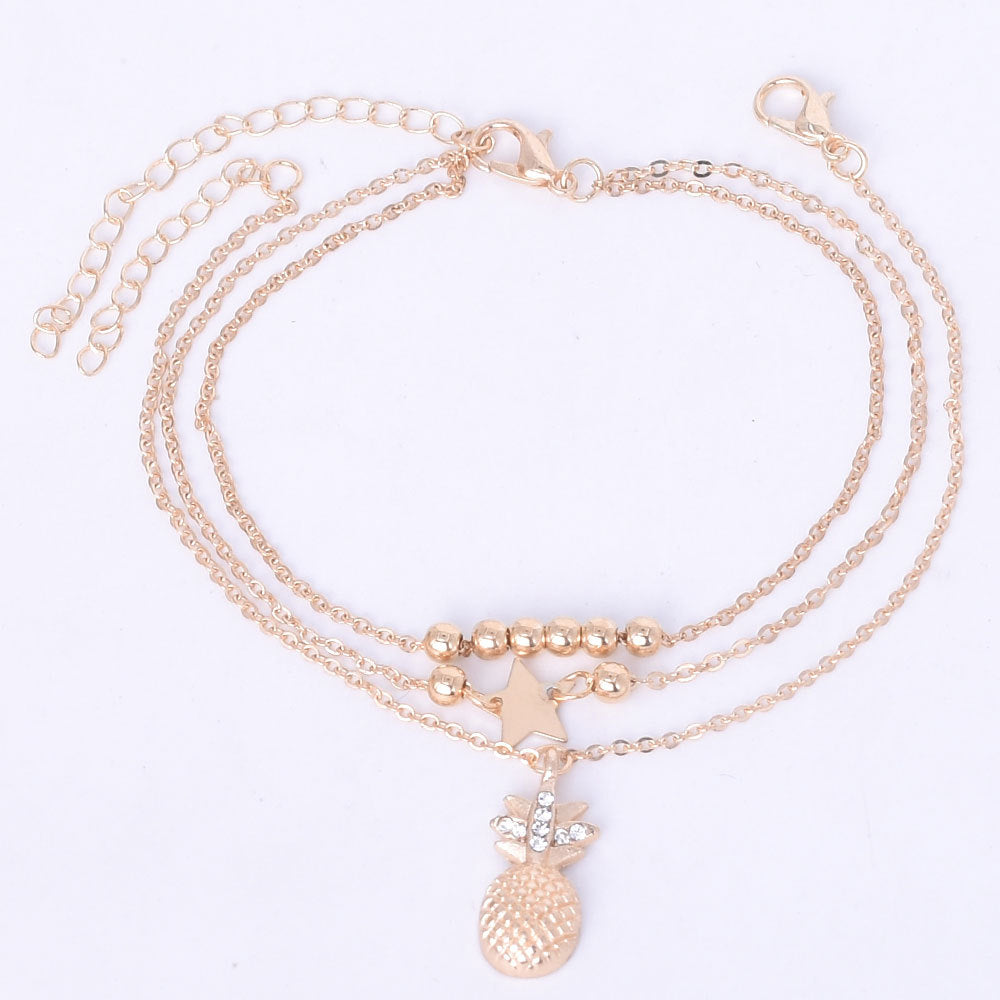 Fashion Ladies Multi-layer Medal Pendant Anklet - Amazhona 