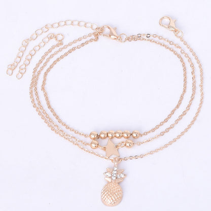 Fashion Ladies Multi-layer Medal Pendant Anklet - Amazhona 