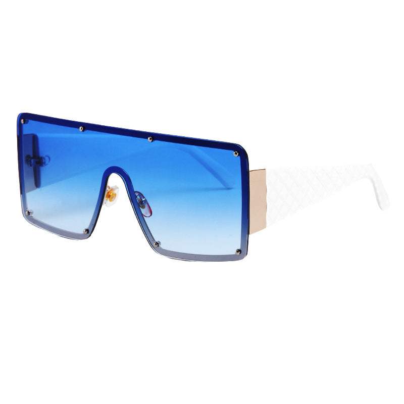 New Style Big Square Frame Piece Trend Rivet Sunglasses - Amazhona 