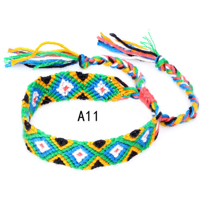 Colorful cotton hand-woven bracelet - Amazhona 