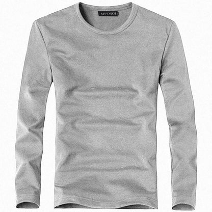 Men's Solid Color Slim T-Shirt Spring Autumn - Amazhona 