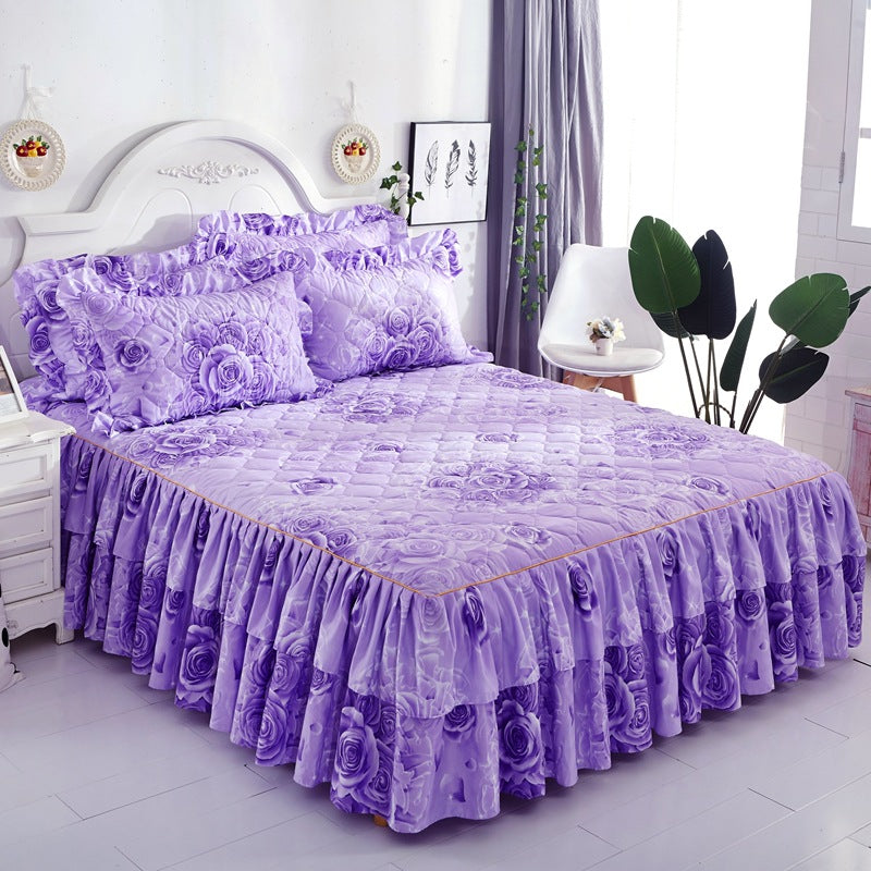 Thick double-layer lace bedspread - Amazhona 