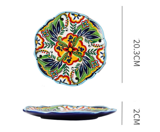 Underglaze Ceramic Tableware Bohemian Household Dishes - Amazhona 