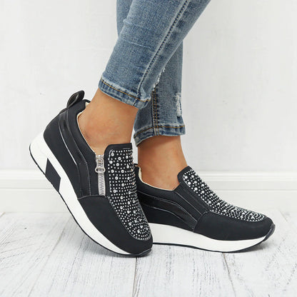 Women Sneakers Female Knitted Vulcanized Shoes Women Ankle Flats - Amazhona 