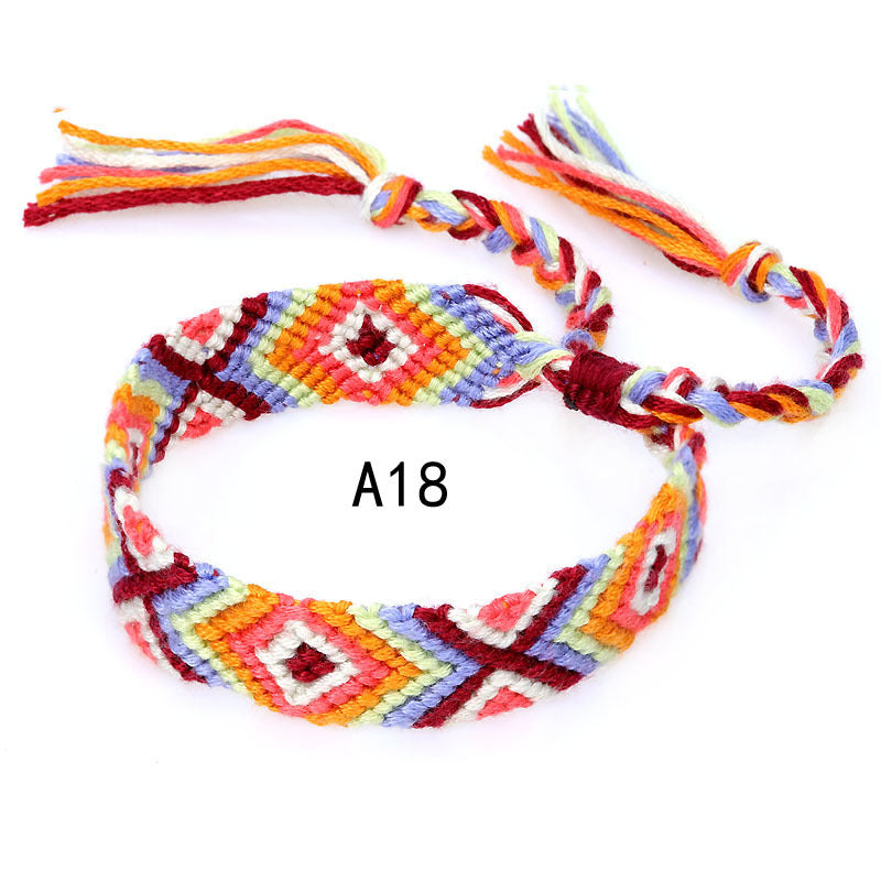 Colorful cotton hand-woven bracelet - Amazhona 