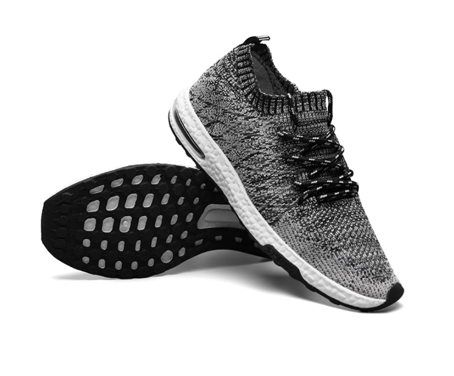 Flying woven mesh sports shoes breathable and comfortable men's shoes with wild travel shoes - Amazhona 