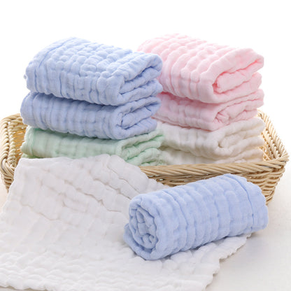 Absorbent Soft Six-layer Combed Cotton Solid Color Square Towel