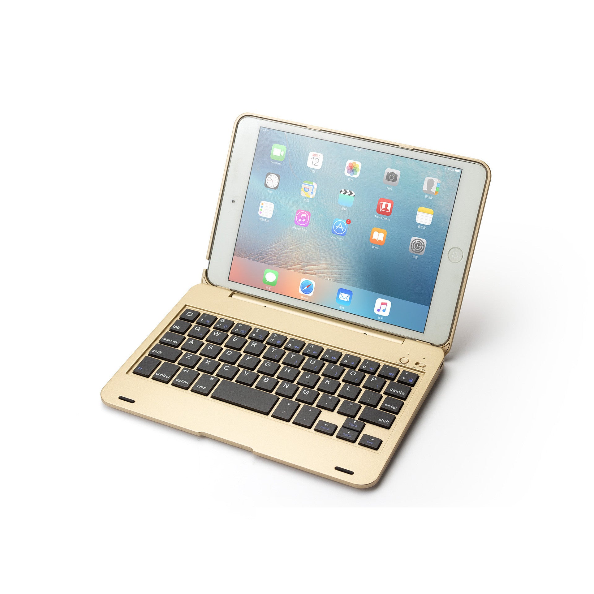 Compatible with Apple, Rotatable Bluetooth Ipad Touch Keyboard With Backlight - Amazhona 