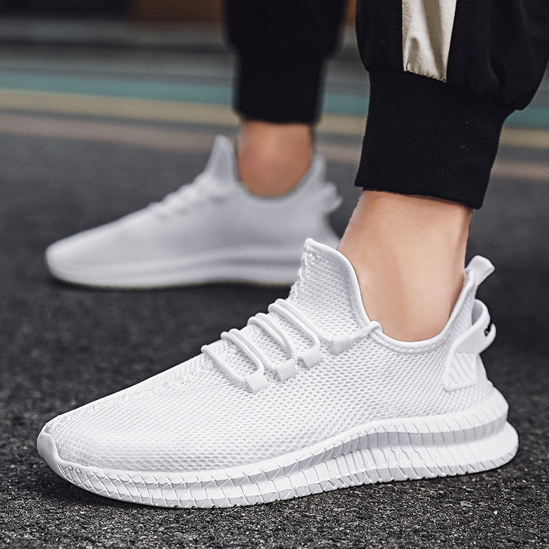 Woven Mesh Small White Shoes Summer And Autumn Plus Size Men's Sports Casual Shoes - Amazhona 