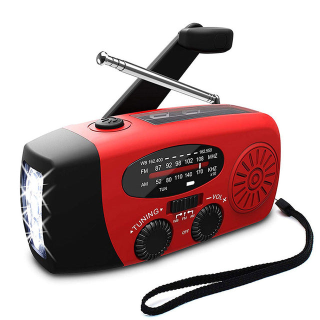 Solar hand crank radio flashlight - Amazhona 