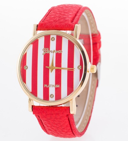 Geneva student colorful elephant belt watch Geneva zebra stripes lady quartz watch - Amazhona 