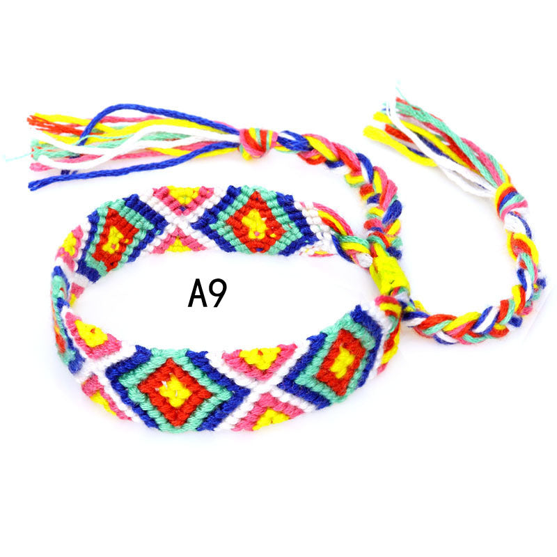 Colorful cotton hand-woven bracelet - Amazhona 