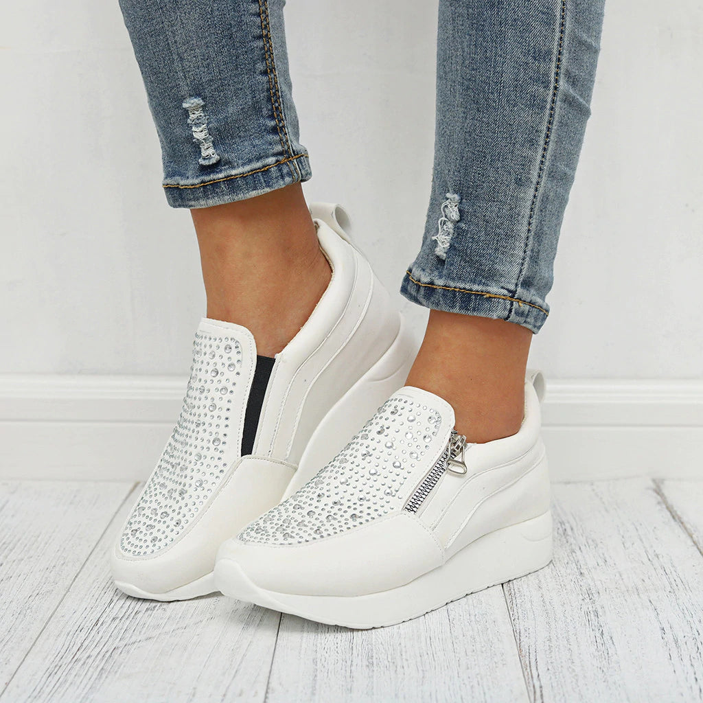 Women Sneakers Female Knitted Vulcanized Shoes Women Ankle Flats - Amazhona 