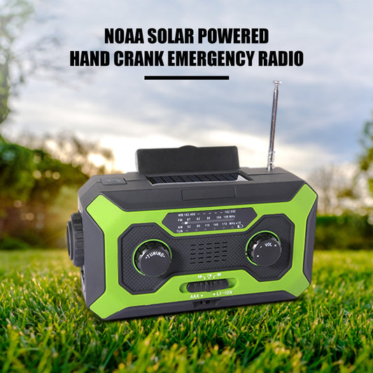 LED Lighting Solar Hand-cranked Power Bank Radio - Amazhona 