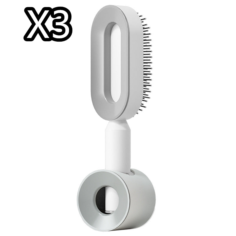 Self Cleaning Hair Brush For Women One-key Cleaning Hair Loss Airbag Massage Scalp Comb Anti-Static Hairbrush - Amazhona 