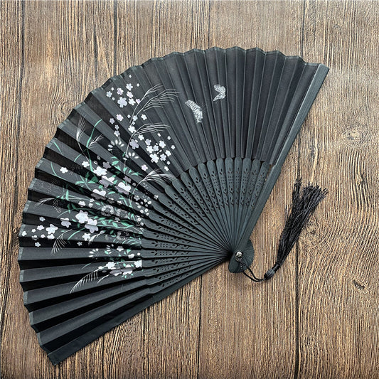 Vintage Cloth Chinese Style Dancing Folding Fan - Amazhona 