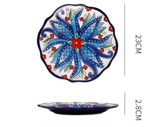 Underglaze Ceramic Tableware Bohemian Household Dishes - Amazhona 