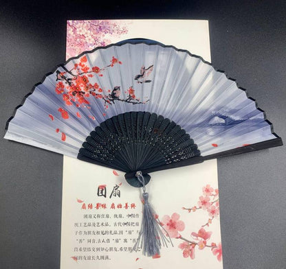 Lady's Folding Fan Ancient Style Small Folding Fan - Amazhona 