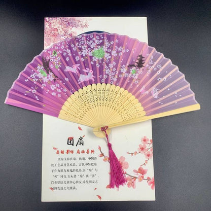 Lady's Folding Fan Ancient Style Small Folding Fan - Amazhona 