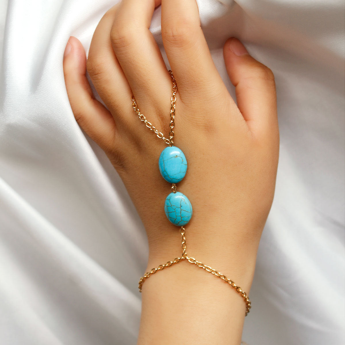 Turquoise Fashion Beach Creative Finger Bracelet Women - Amazhona 