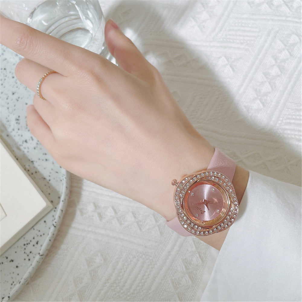 Women's Quartz Watch With Diamond Dial - Amazhona 