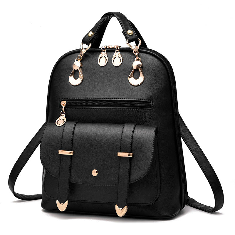 Female bag fashion PU leather dual-use backpack - Amazhona 