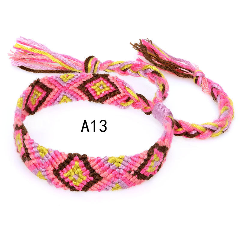 Colorful cotton hand-woven bracelet - Amazhona 