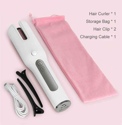 Wireless Automatic Curler USB  LCD Screen Ceramic Heating Anti-perm Curler - Amazhona 