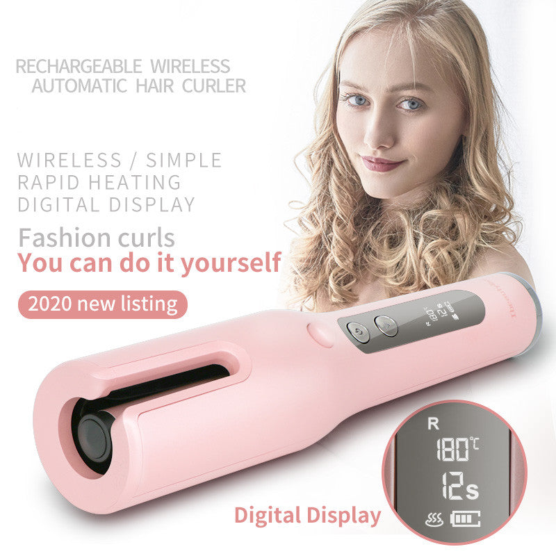 Wireless Automatic Curler USB  LCD Screen Ceramic Heating Anti-perm Curler - Amazhona 