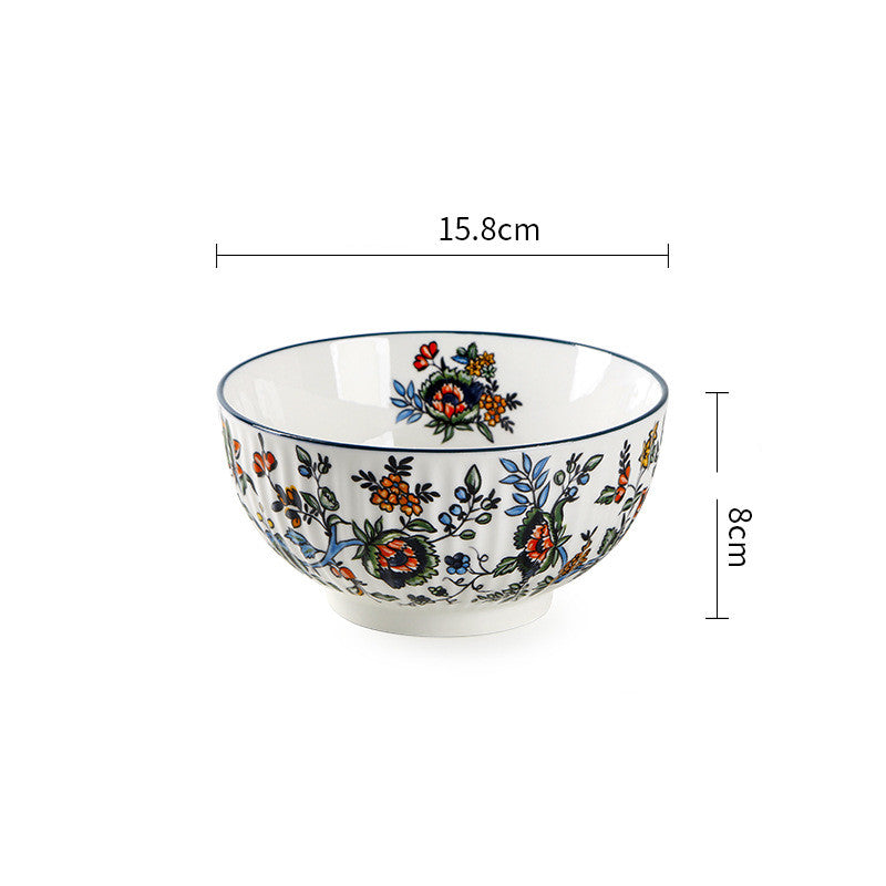 New Chinese Tableware Ceramic Rice Bowl - Amazhona 