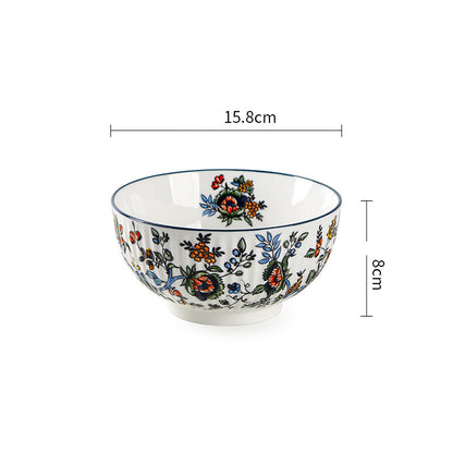 New Chinese Tableware Ceramic Rice Bowl - Amazhona 