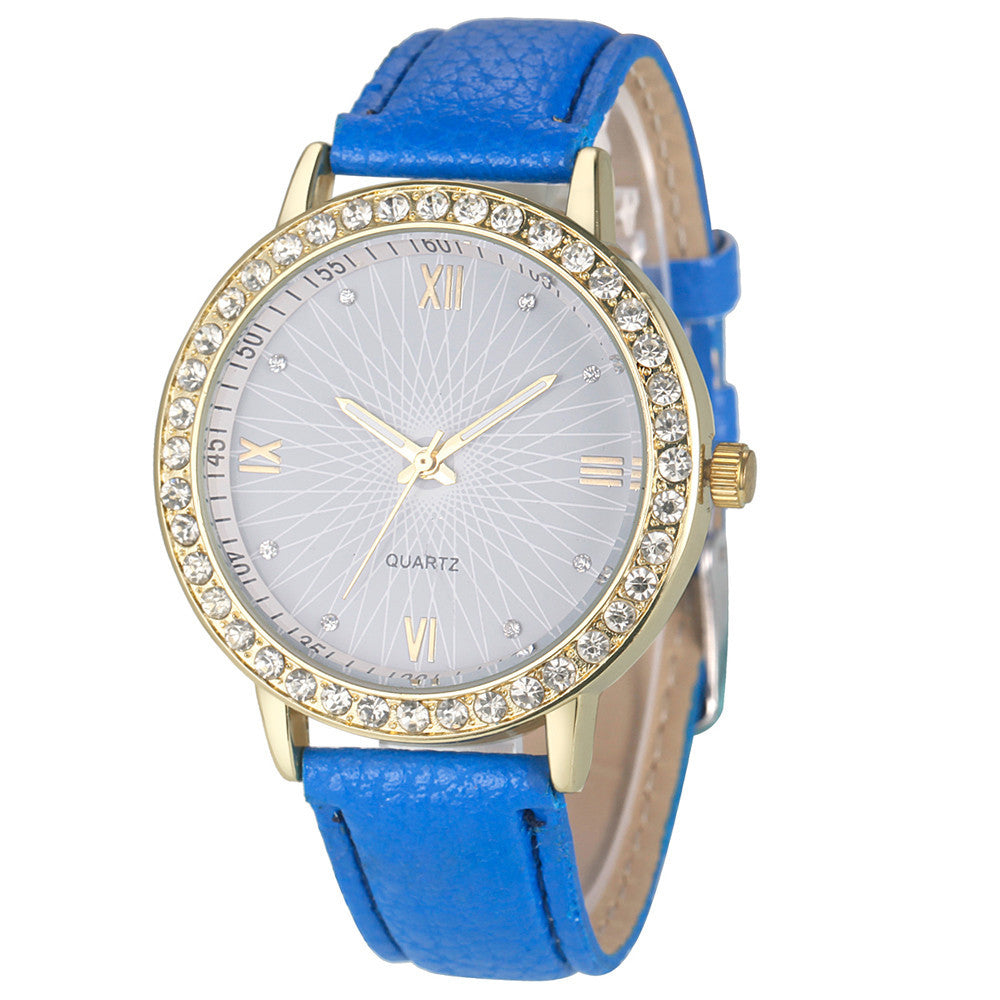 Women's watch sun face quartz watch personality rhinestone decoration fashion watch - Amazhona 