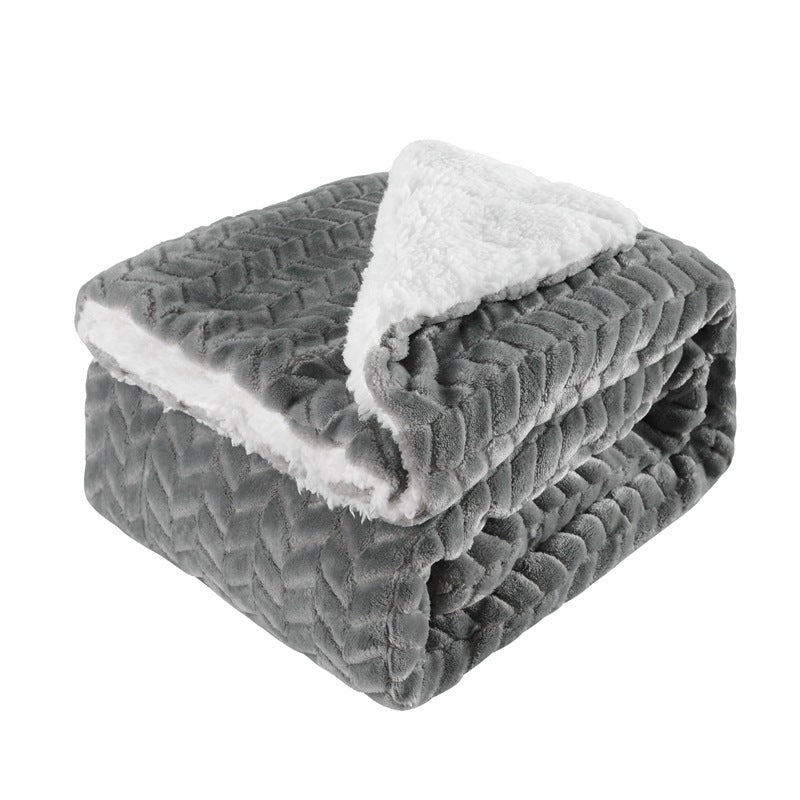 Thickened Flannel Lamb Wool Composite Double Blanket Leisure Blanket Gift Blanket - Amazhona 