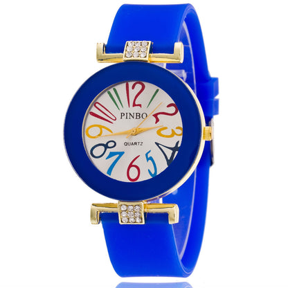 Jelly color digital watch with diamond - Amazhona 