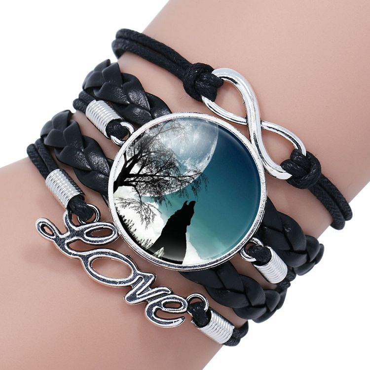 Multi-layered gemstone wolf bracelet - Amazhona 