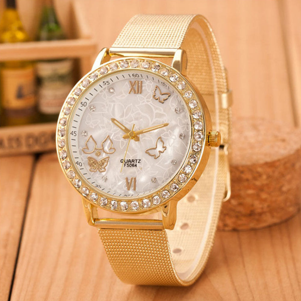 Ladies Watch Roman Numerals and Diamonds British Watch - Amazhona 