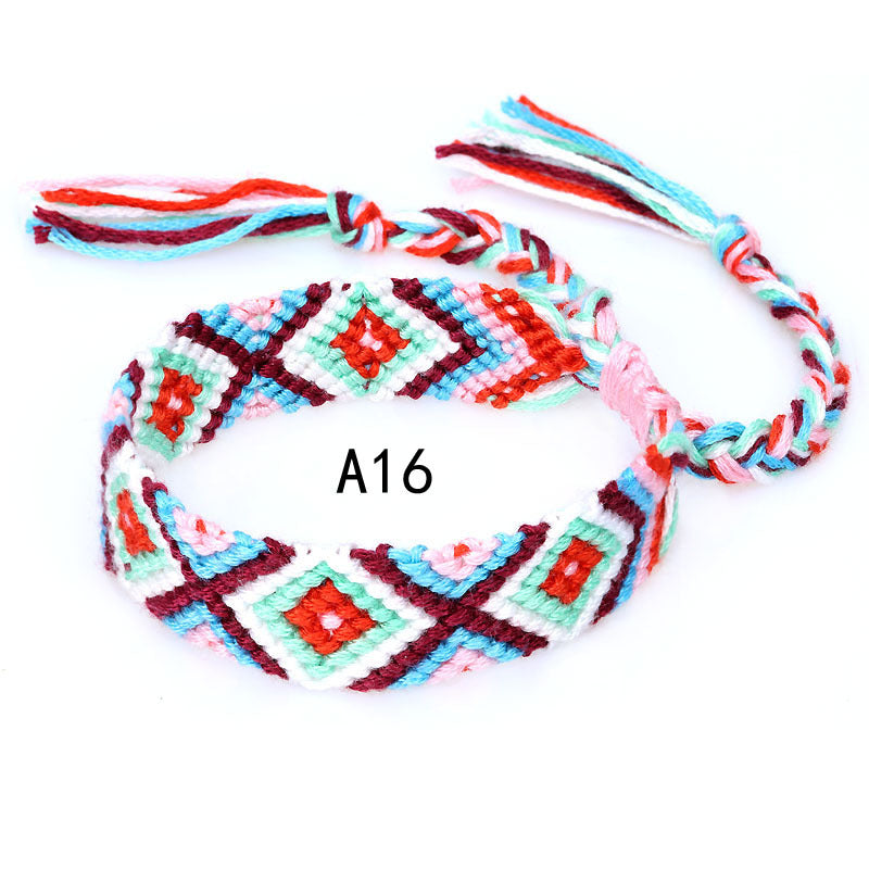 Colorful cotton hand-woven bracelet - Amazhona 