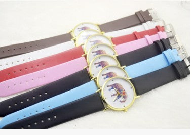 Trade new Geneva watch Geneva leisure belt elephant Geneva belt Watch - Amazhona 