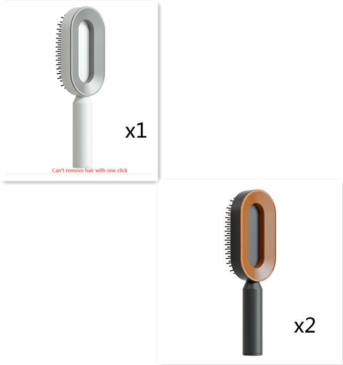 Self Cleaning Hair Brush For Women One-key Cleaning Hair Loss Airbag Massage Scalp Comb Anti-Static Hairbrush - Amazhona 