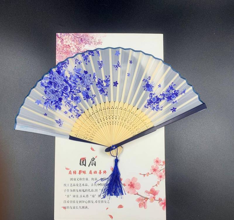 Lady's Folding Fan Ancient Style Small Folding Fan - Amazhona 