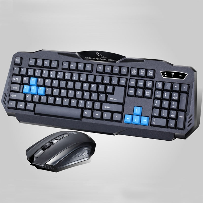 1 Set Of Durable Fashion Colorful Ergonomical Designed Wireless Black Keyboard Mouse Combos For Office & Home Computer Gam - Amazhona 