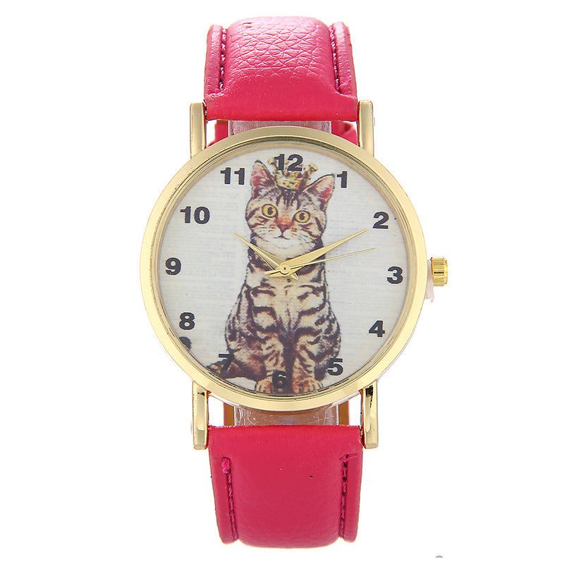 Squatting cute kitten pattern Watch - Amazhona 